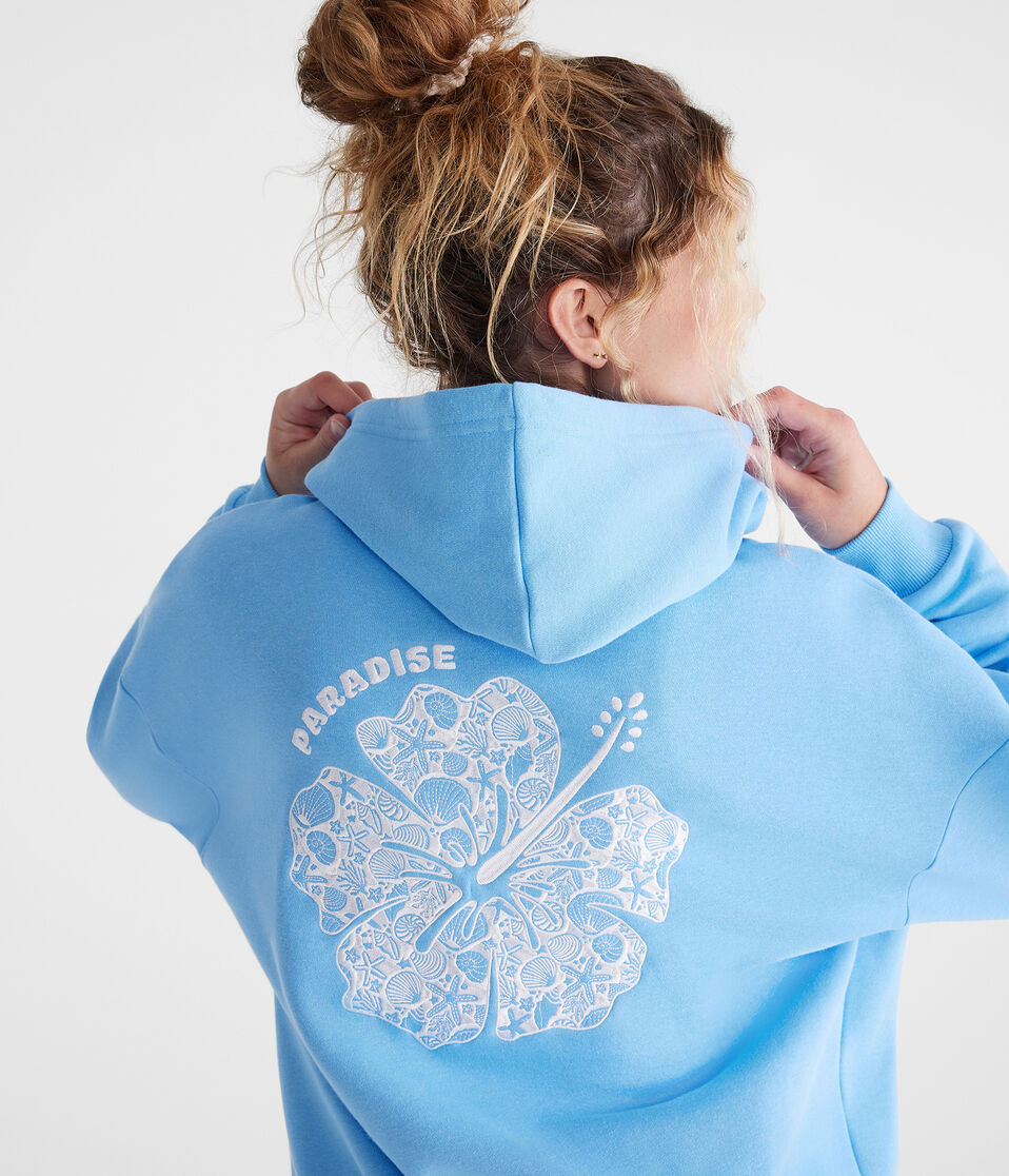 Paradise Hibiscus Flower Pullover Hoodie