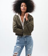 Reversible Woven & Faux Fur Hooded Jacket