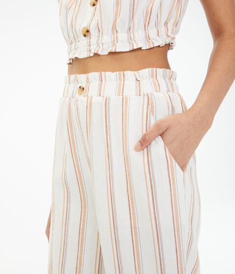 High-Rise Striped Wide-Leg Pants