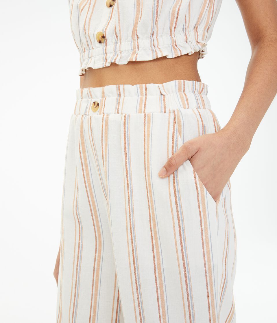 High-Rise Striped Wide-Leg Pants