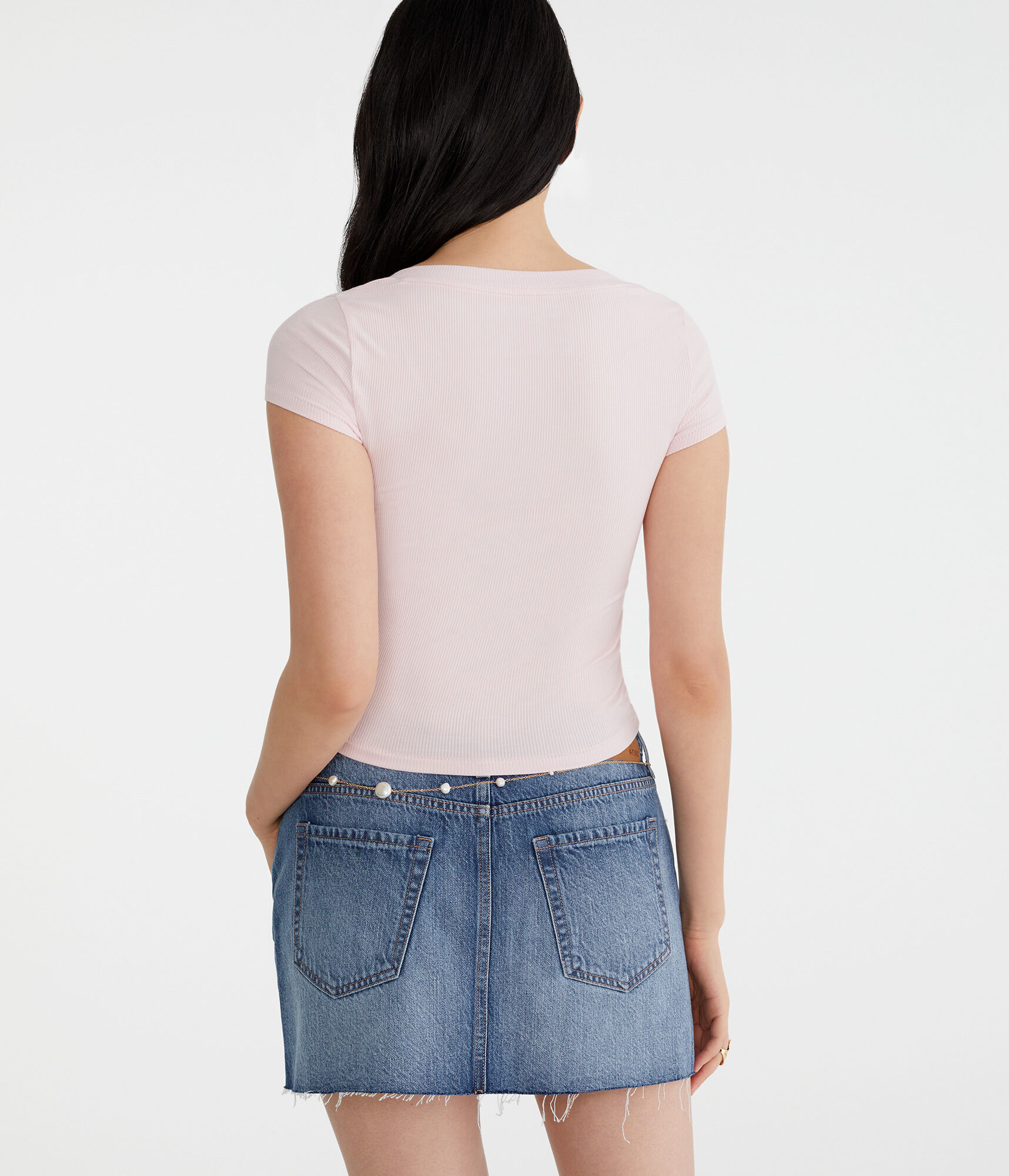 Seriously Soft Ribbed V-Neck Baby Tee