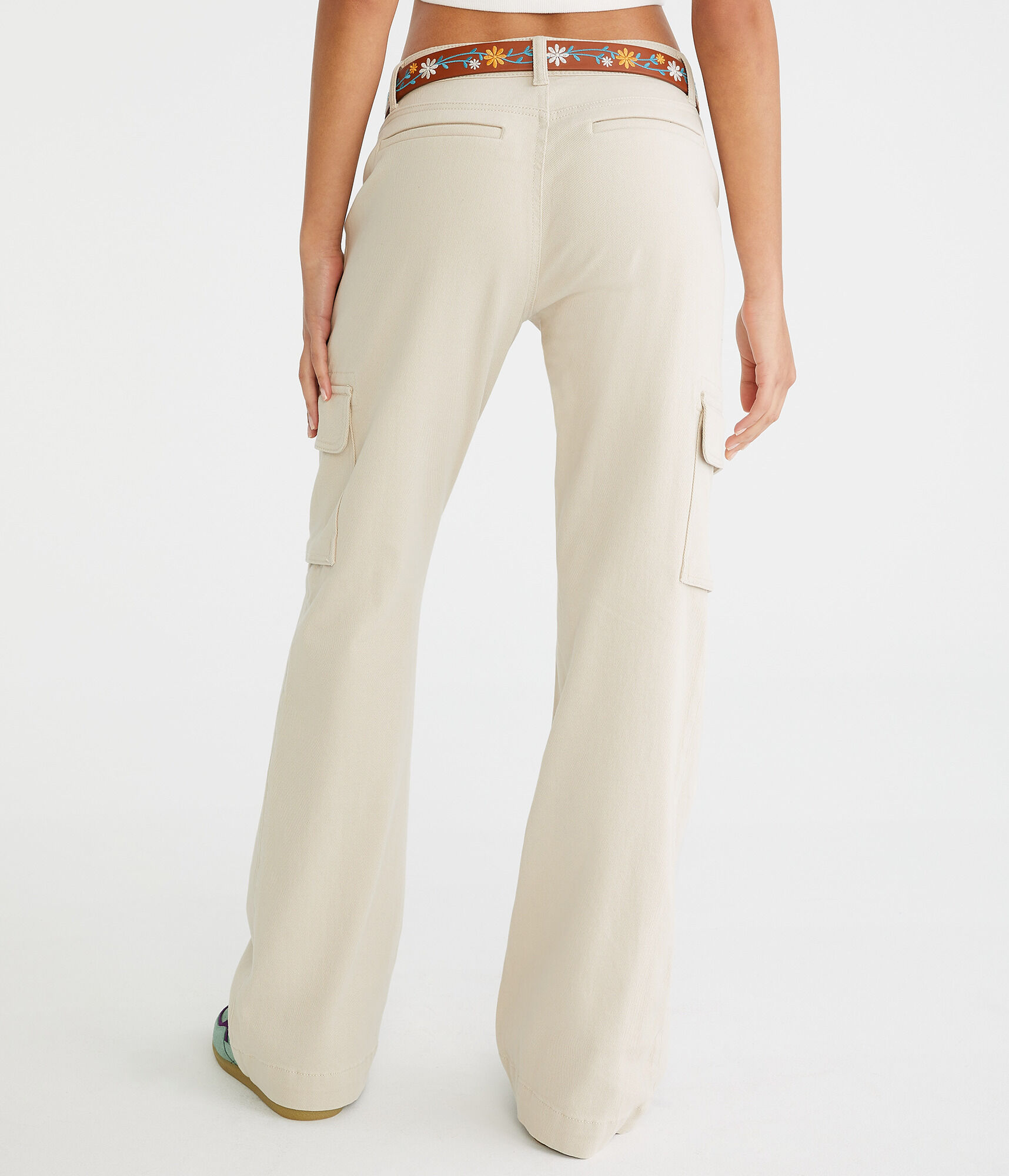 Flare Mid-Rise Twill Cargo Pants