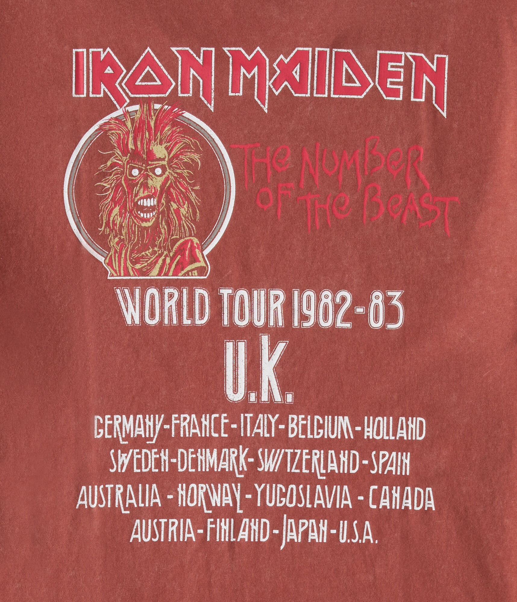 Iron Maiden Number Of The Beast Relaxed Graphic Tee