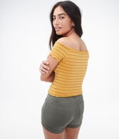 Seamless Smocked Off-The-Shoulder Top