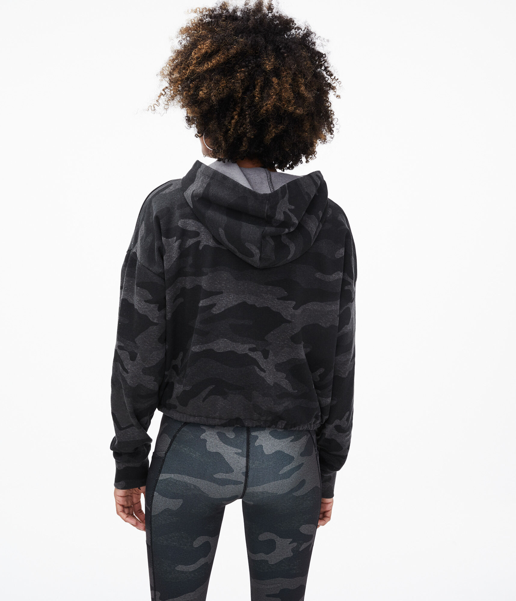 Camo Cinchable Pullover Hoodie