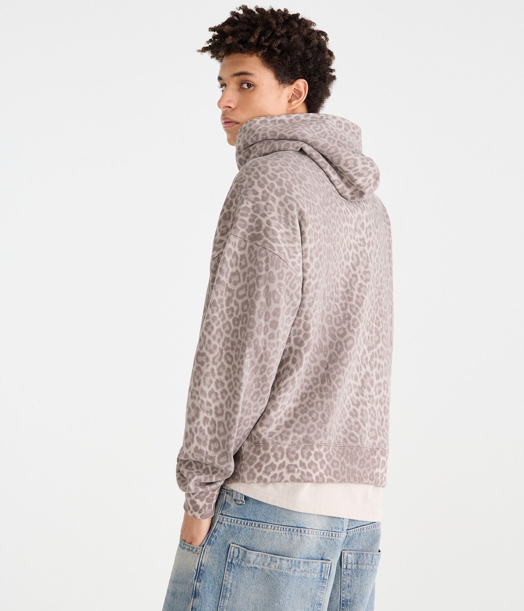 Cloud Soft Leopard Print Boxy Pullover Hoodie