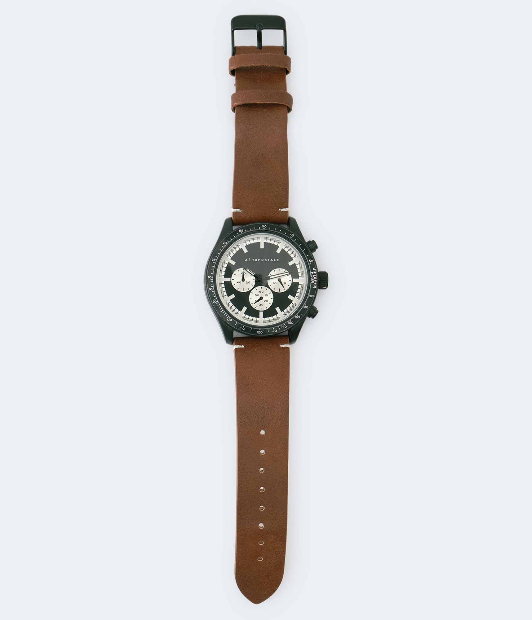 Chrono Faux Leather Analog Watch