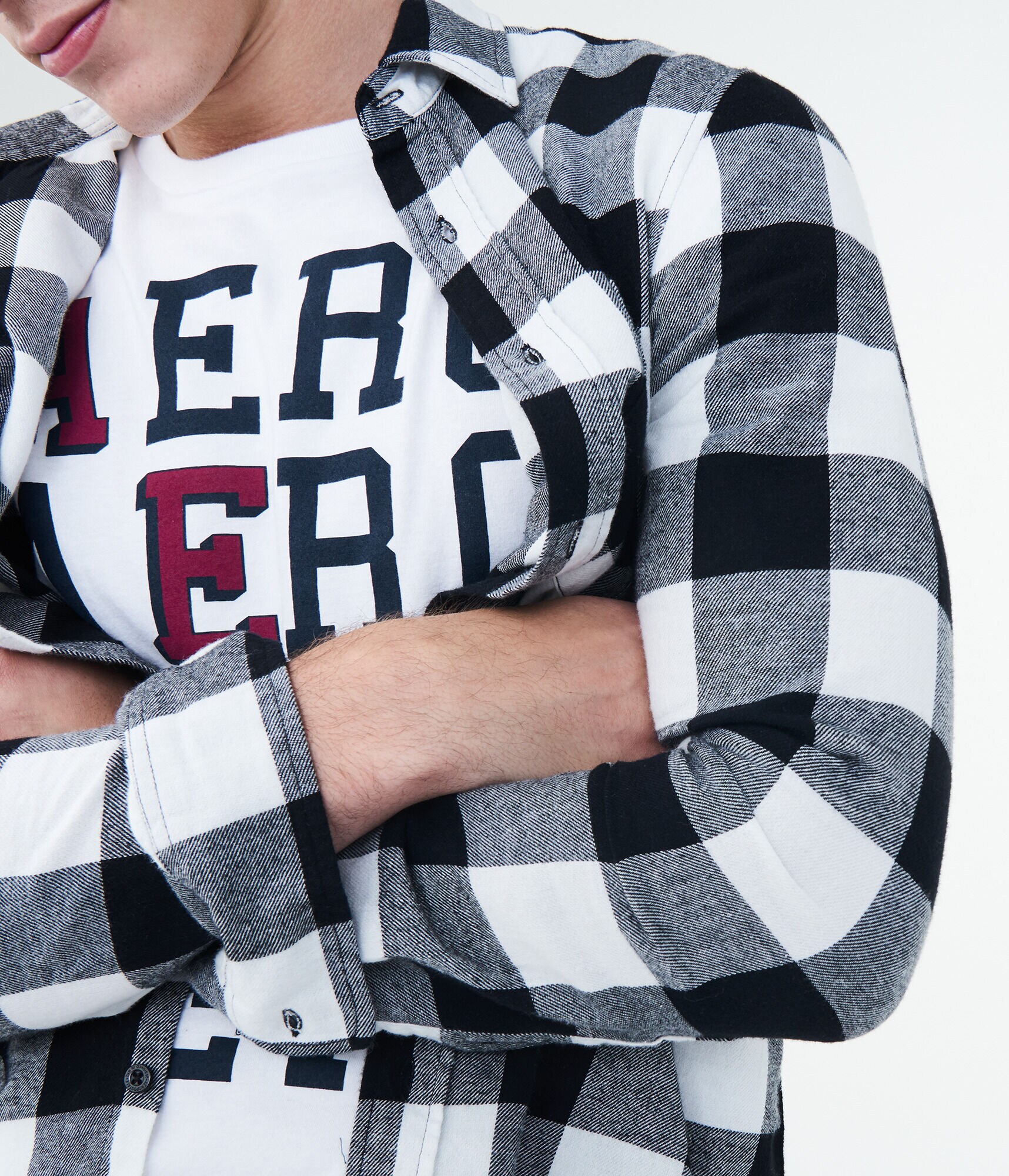 Long Sleeve Buffalo Check Flannel Woven Shirt