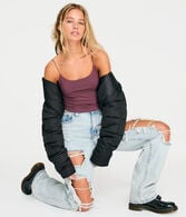 Seriously Soft Glitter Cropped Bungee Cami