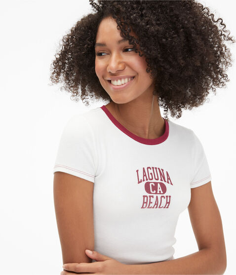 Seriously Soft Laguna Beach Cropped Graphic Baby Tee Seriously Soft Laguna Beach Cropped Graphic Baby Tee