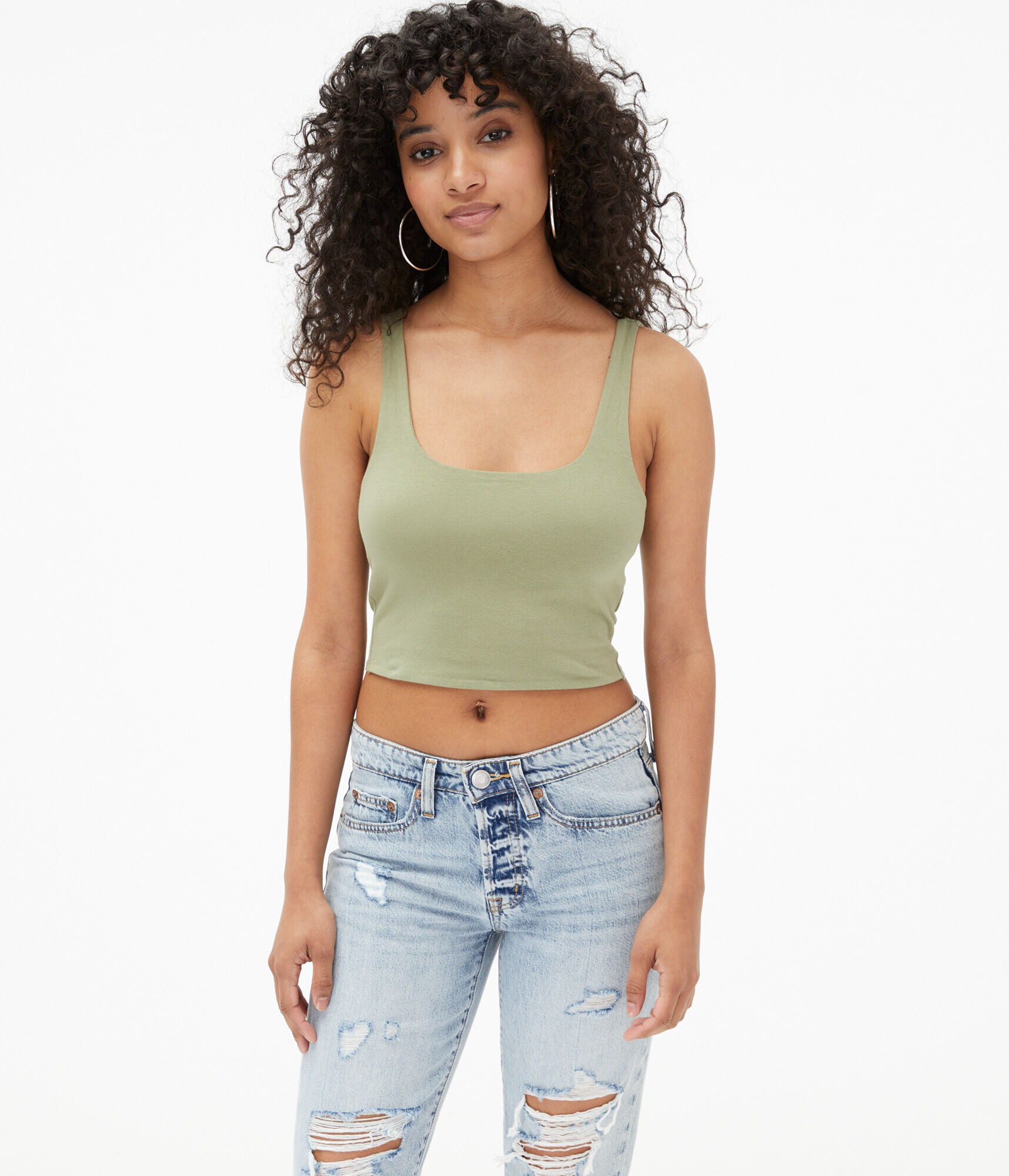 Seriously Soft Square-Neck Cropped Tank