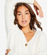 Cable-Knit V-Neck Cardigan