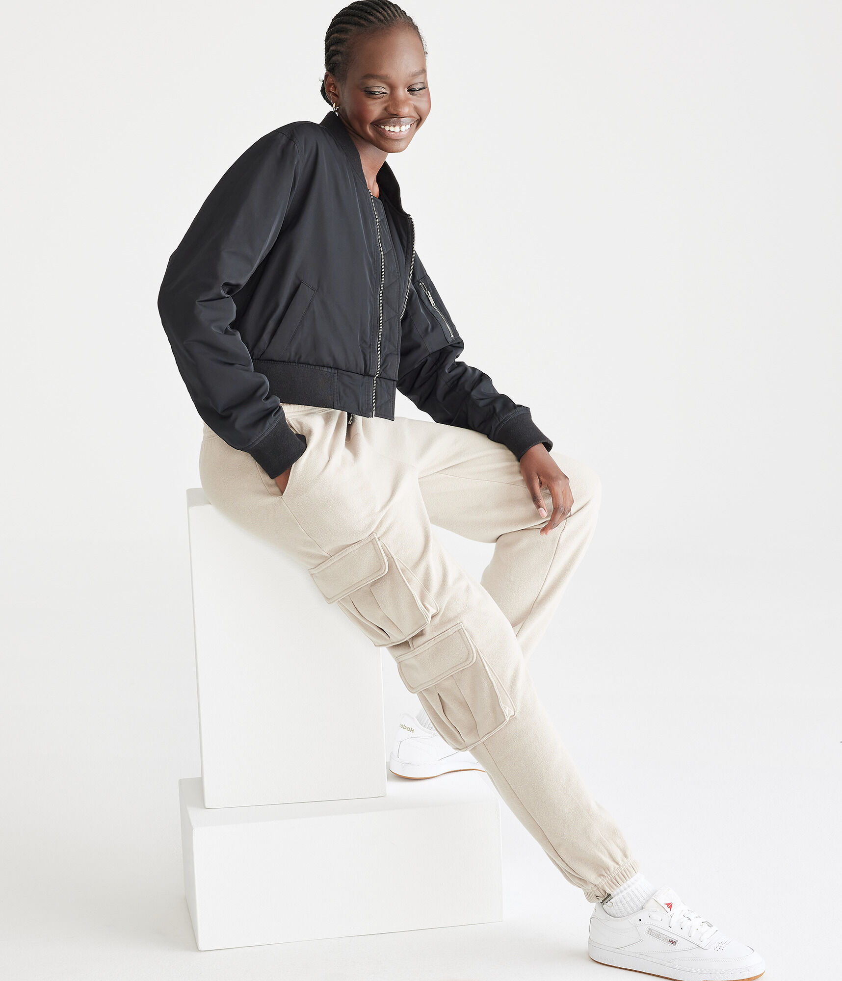 High-Rise Bungee Cargo Sweatpants