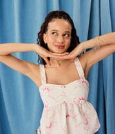Demetra for Aero Bows Cropped Babydoll Tank