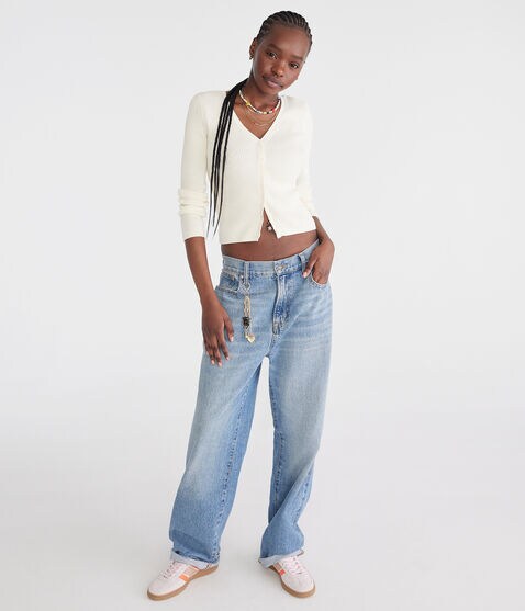 Ribbed V-Neck Cardigan Ribbed V-Neck Cardigan