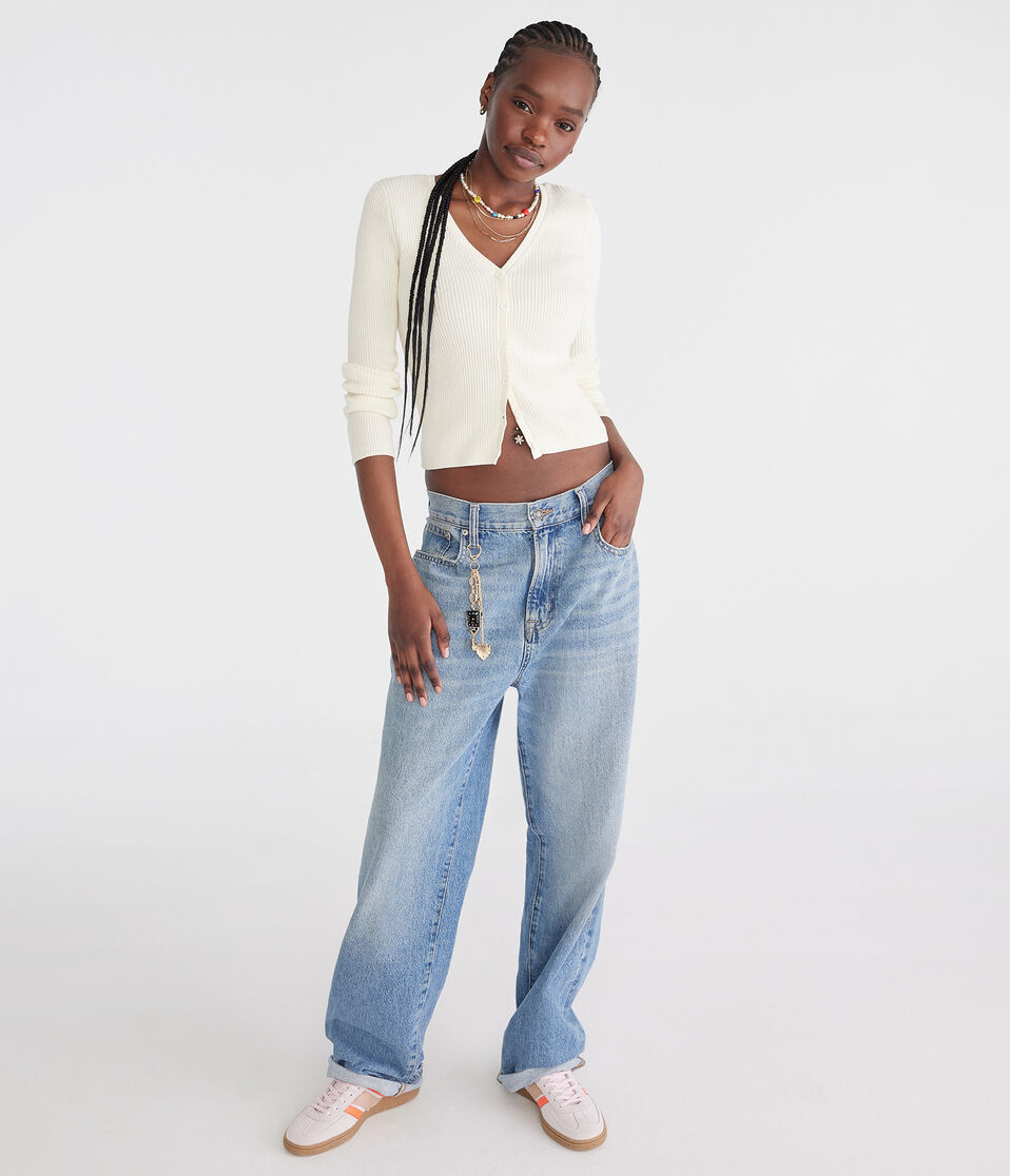 Ribbed V-Neck Cardigan