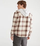 Long Sleeve Plaid Hooded Flannel Shirt