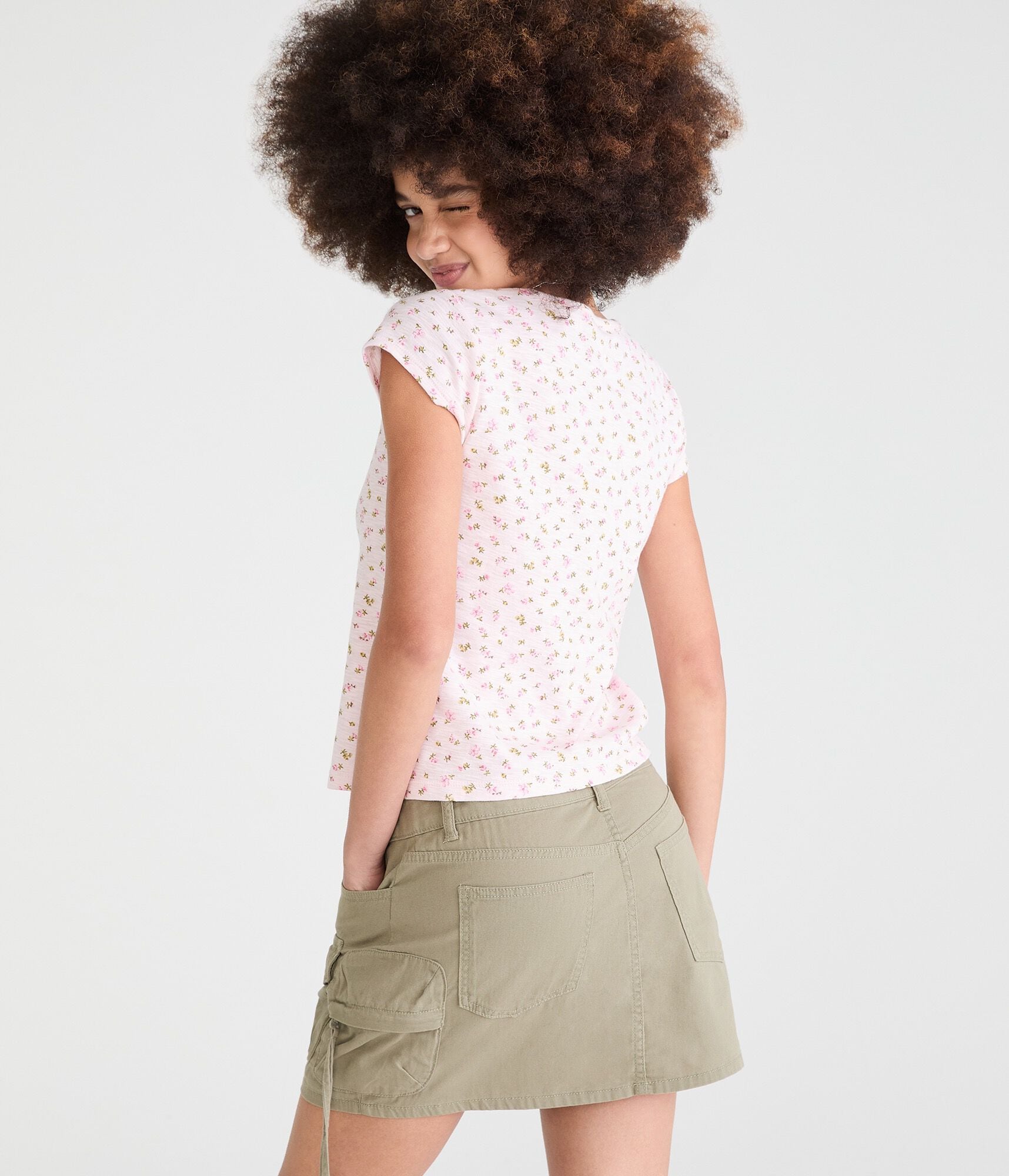 Seriously Soft Floral Print Slub Jersey Crew Tee