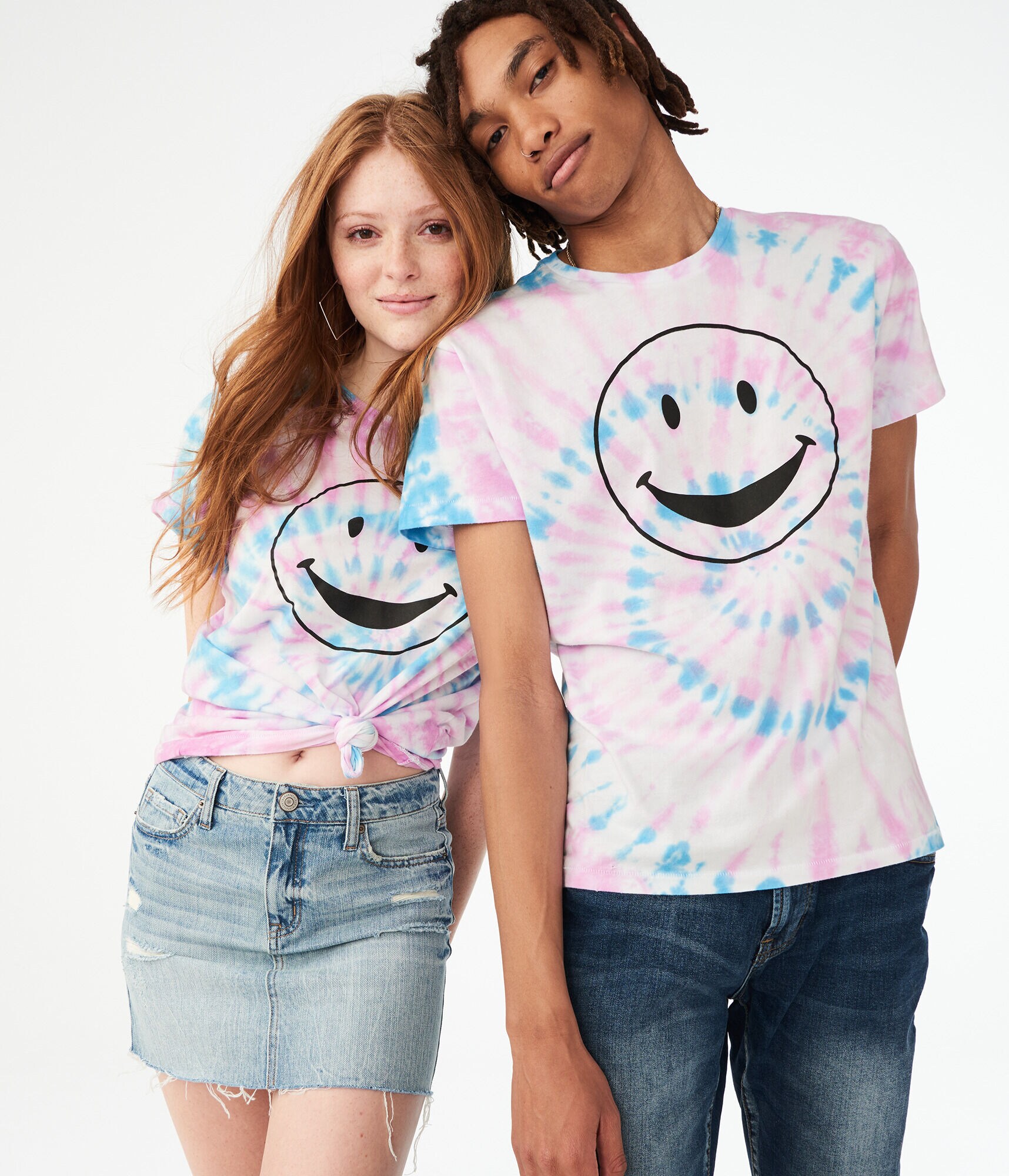 Aero One Tie-Dye Happy Face Graphic Tee