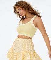 Sweater-Knit Cropped Tennis Tank