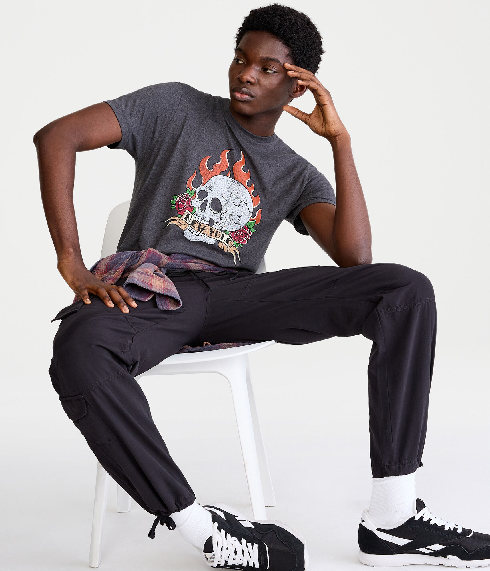New York Fire Skull Graphic Tee