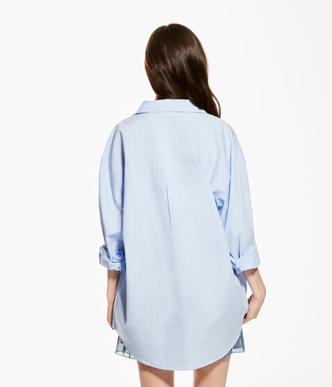 Long Sleeve Poplin Button-Down Dad Shirt Long Sleeve Poplin Button-Down Dad Shirt