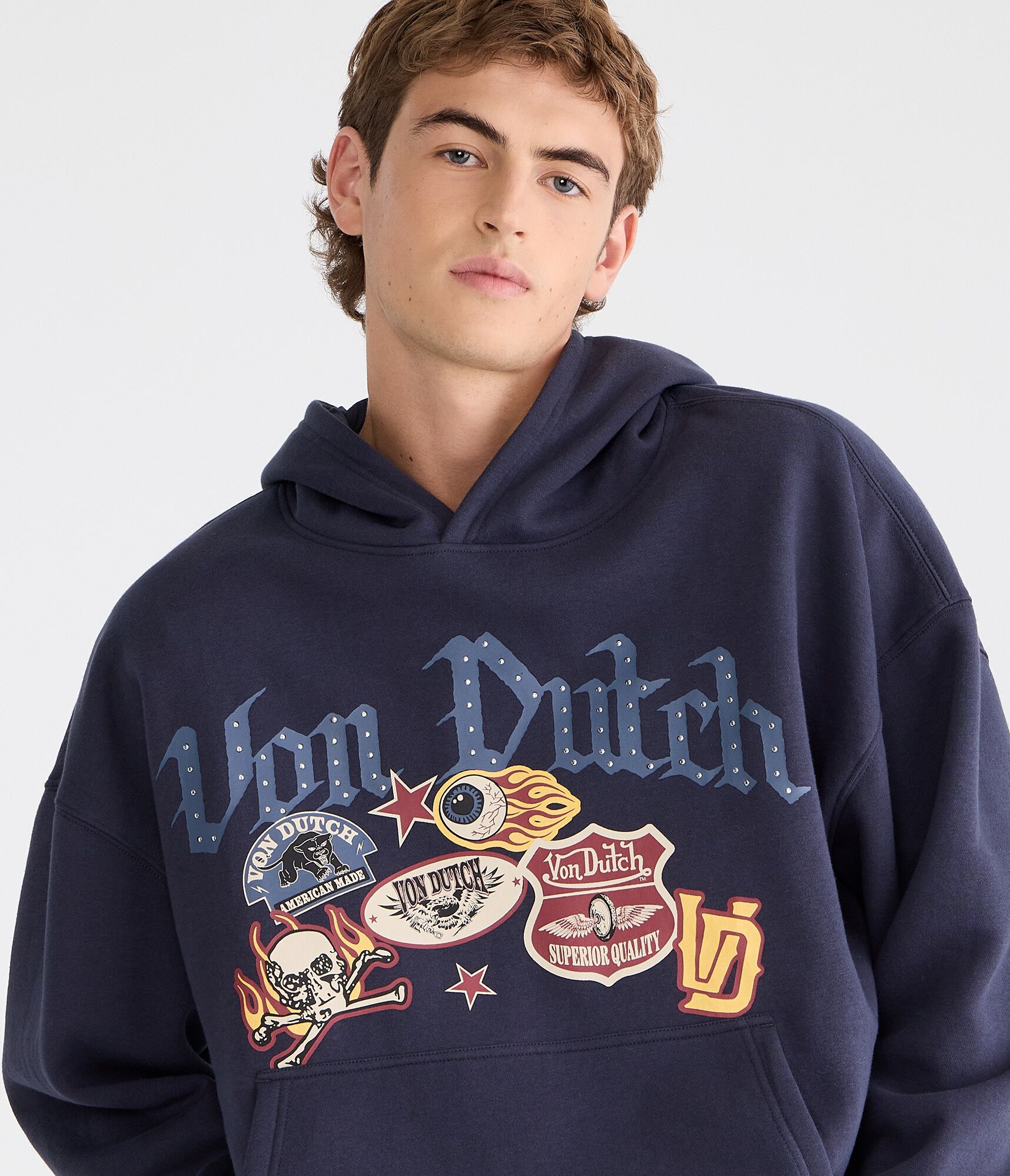 Von Dutch Patches Pullover Hoodie
