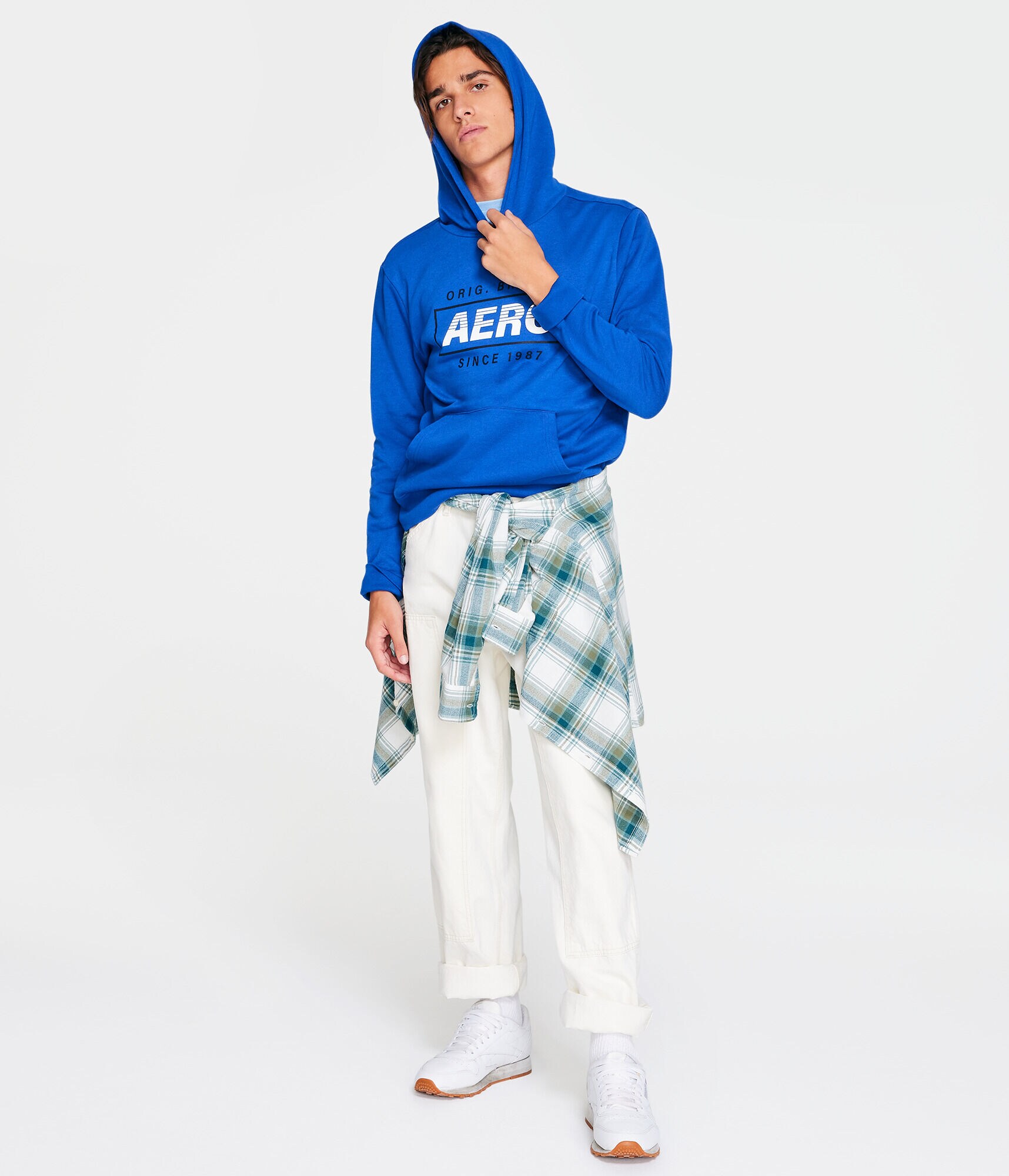 Aero Original Brand Box Logo Pullover Hoodie