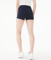 High-Rise Twill Midi Shorts