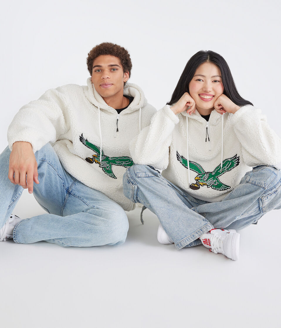 Philadelphia Eagles Quarter-Zip Sherpa Hoodie