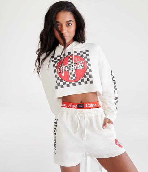 Coca-Cola® by Aéropostale Coke Is It Slouchy High-Rise Fleece Shorts Coca-Cola® by Aéropostale Coke Is It Slouchy High-Rise Fleece Shorts
