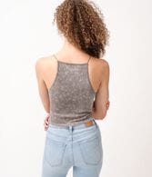 Seamless Washed Halter Crop Top