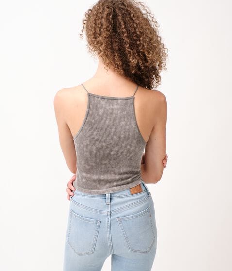 Seamless Washed Halter Crop Top Seamless Washed Halter Crop Top