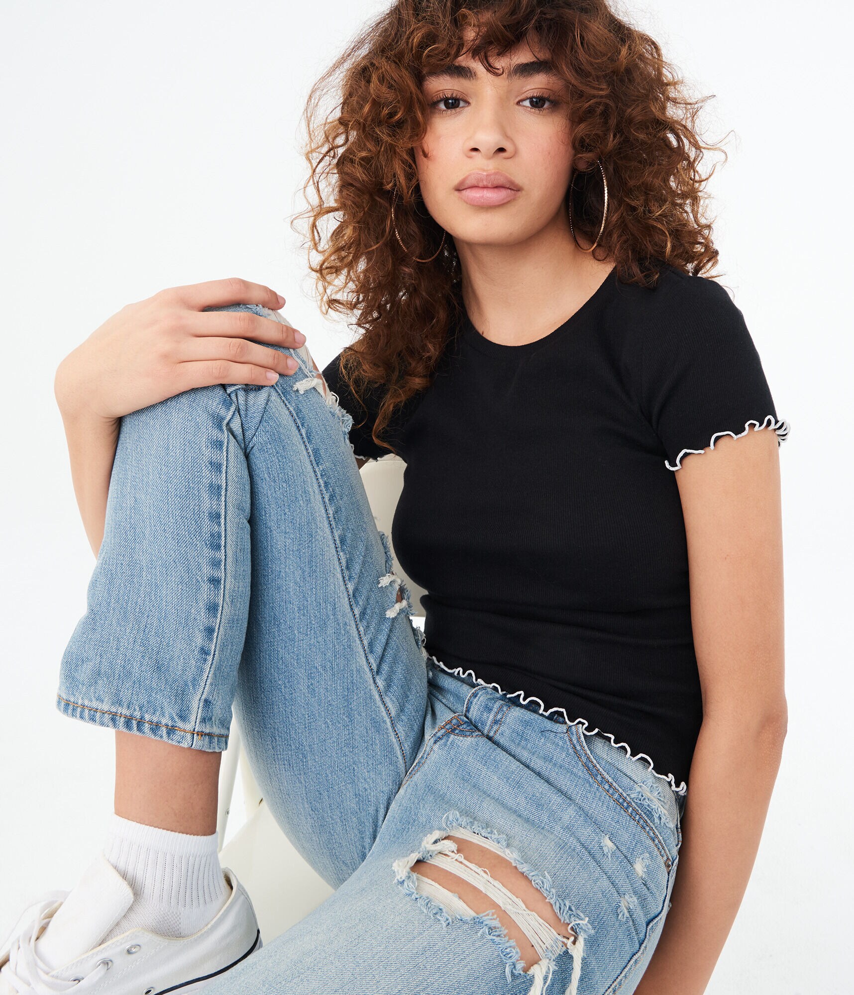 Solid Lettuce-Trim Tee