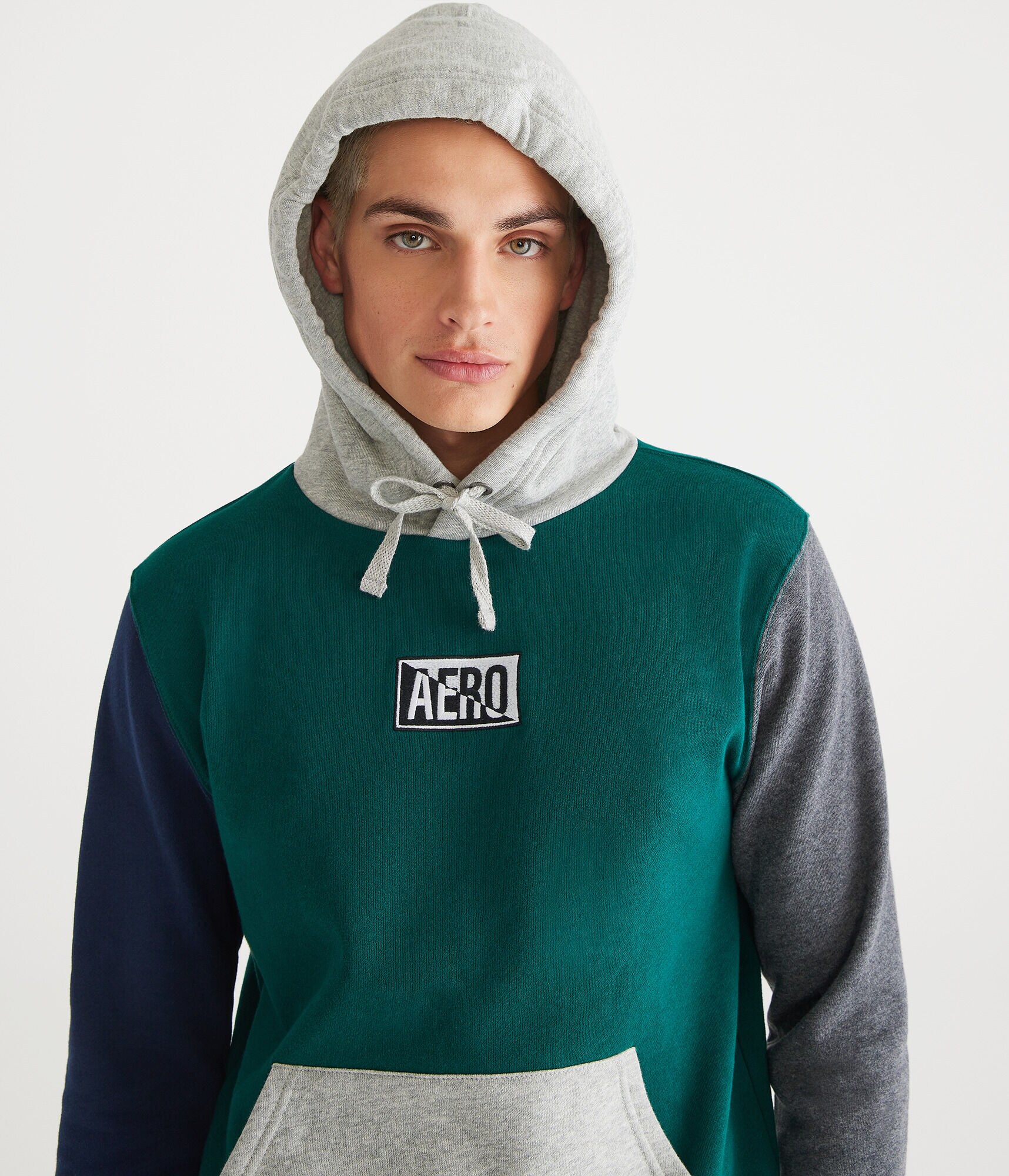 Aero Box Logo Colorblocked Pullover Hoodie