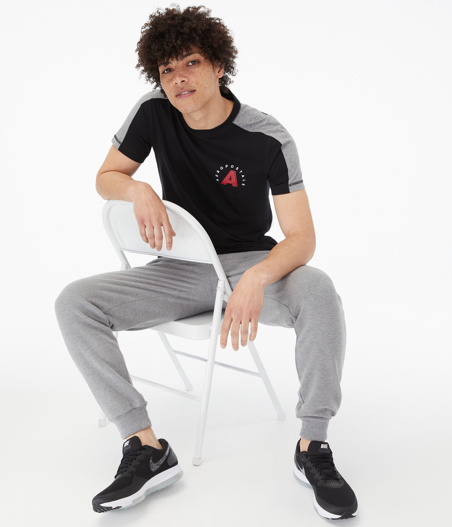 Aeropostale Colorblocked Stretch Graphic Tee