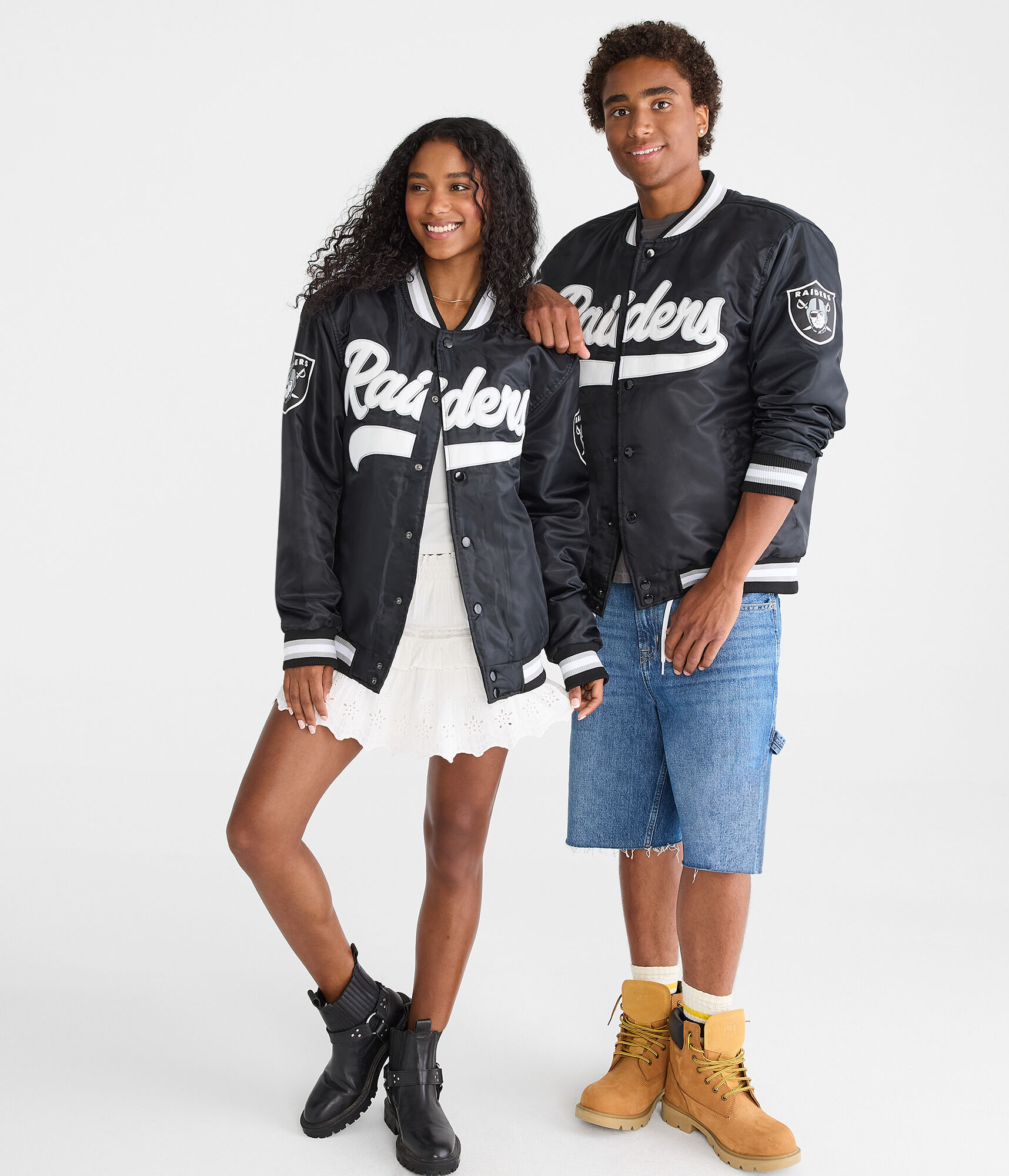 Las Vegas Raiders Satin Bomber Jacket