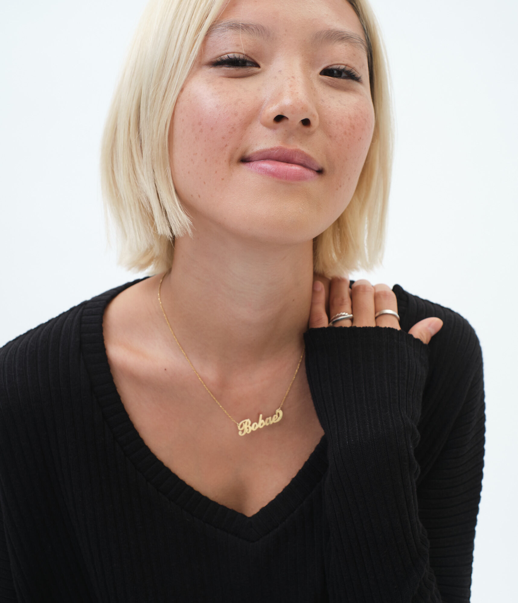 Long Sleeve Ribbed V-Neck Top