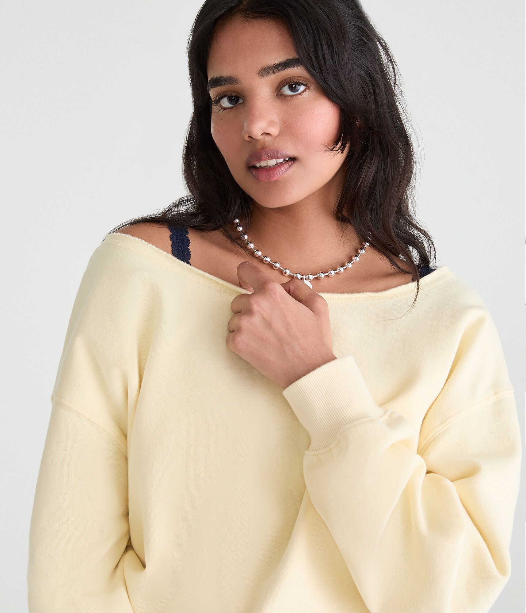 Cloud Soft Oversized Off-The-Shoulder Sweatshirt
