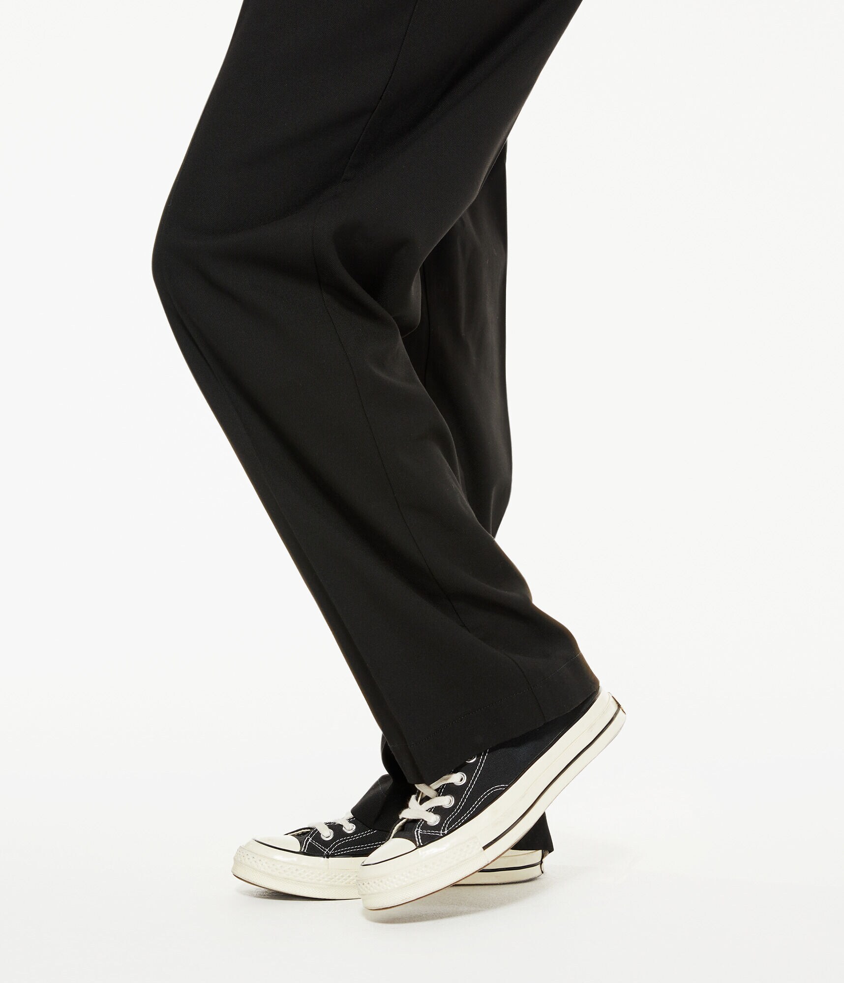 High-Rise Pleated Twill Trousers