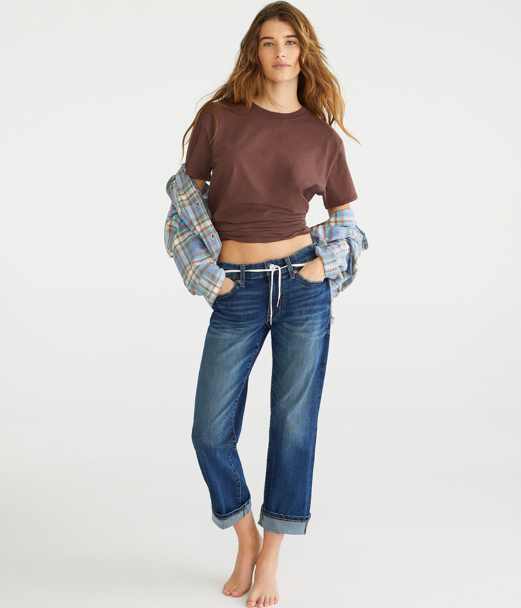 Mid-Rise Straight Crop Jean