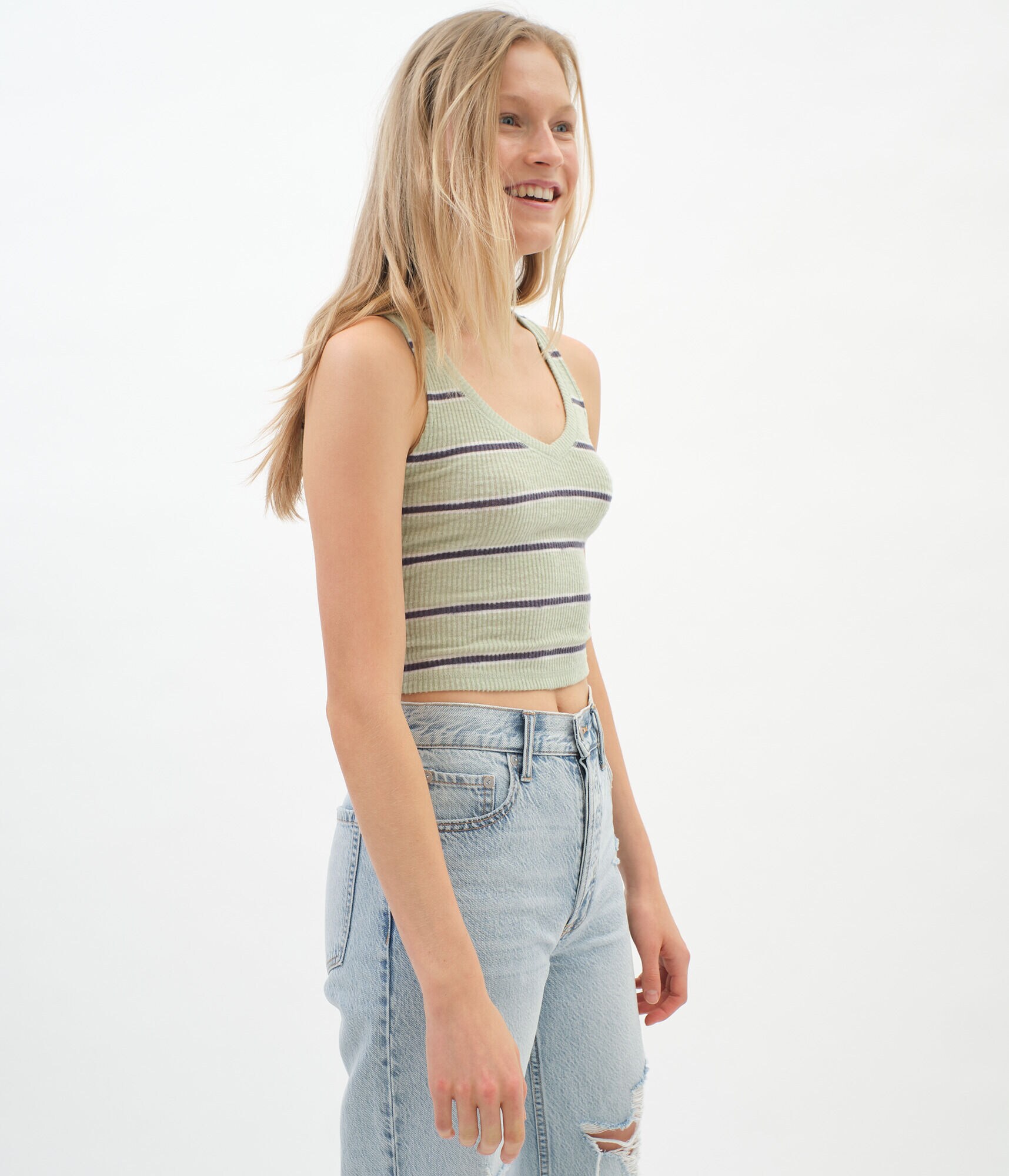 Striped Air Softspun V-Neck Tank