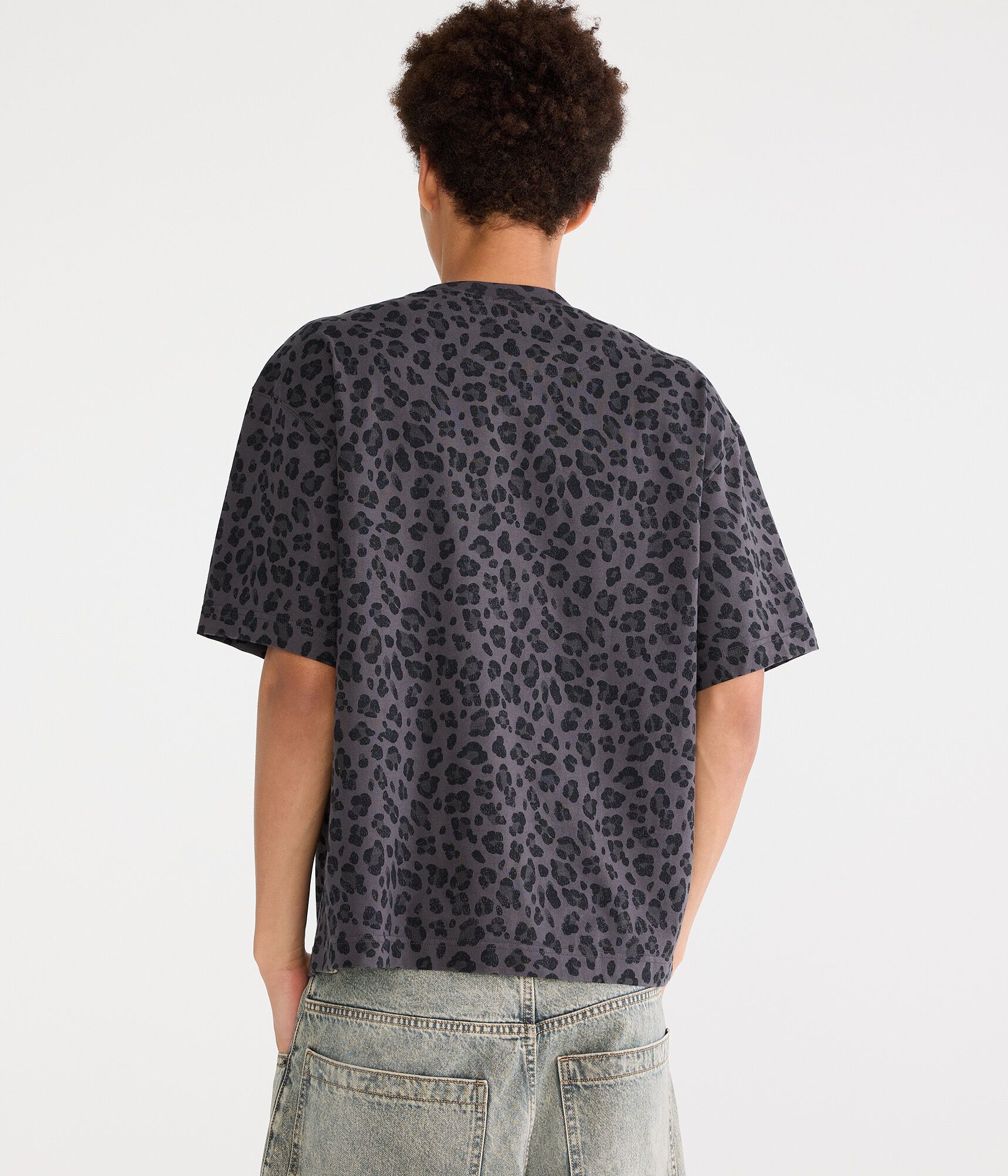 Leopard Print Boxy Crew Tee