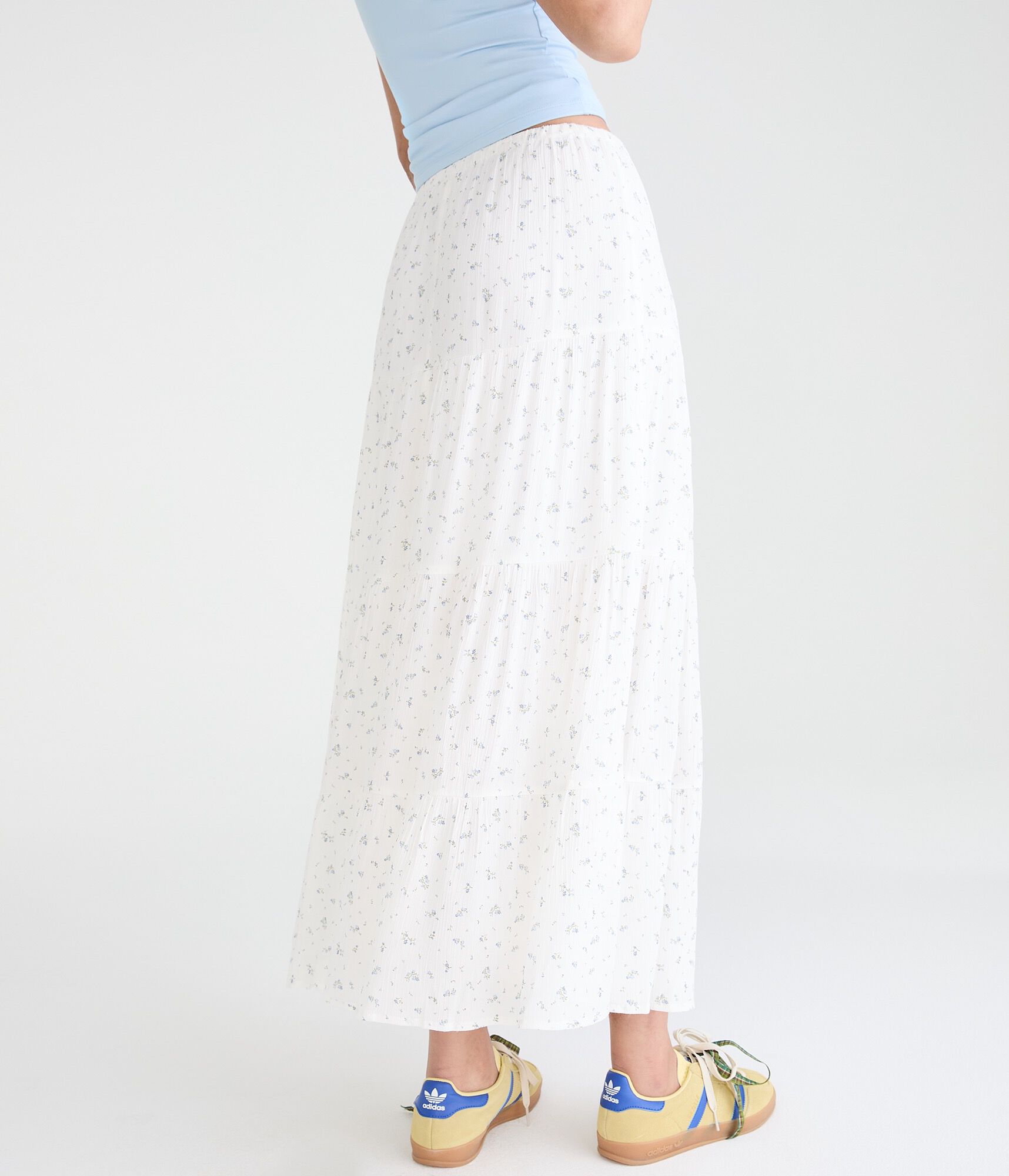 Floral Tiered Maxi Skirt