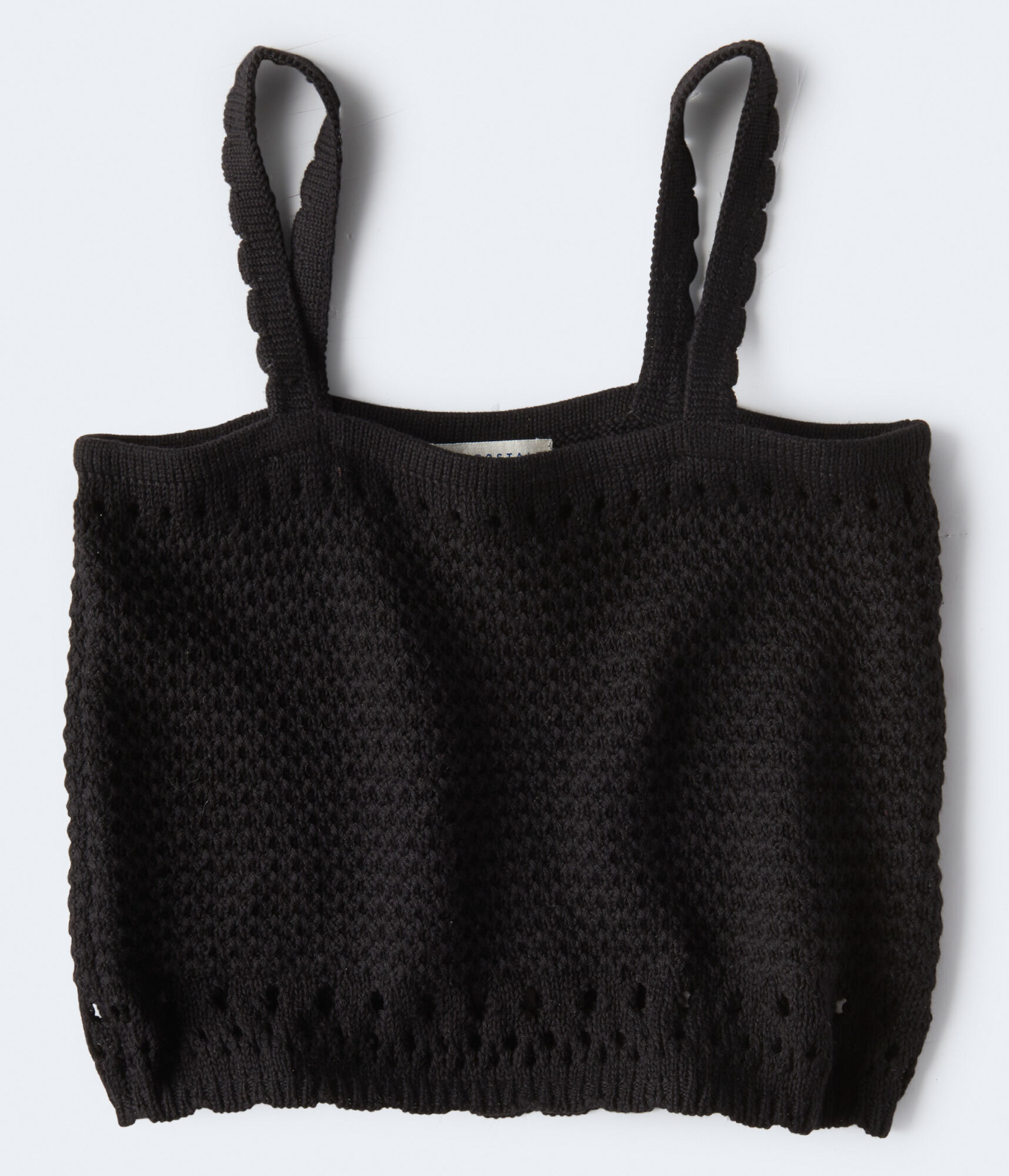 Crocheted Square-Neck Crop Top