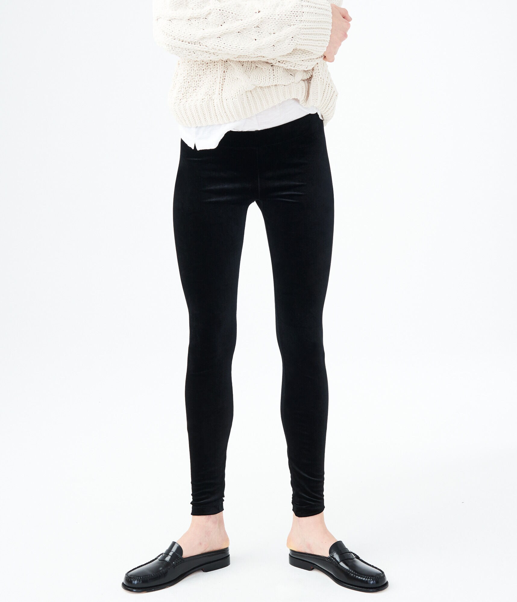 Solid Velvet Ankle Leggings