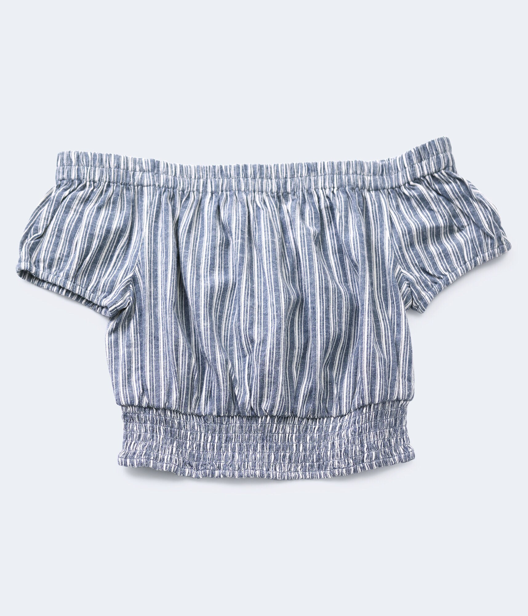 Striped Off-The-Shoulder Crop Top