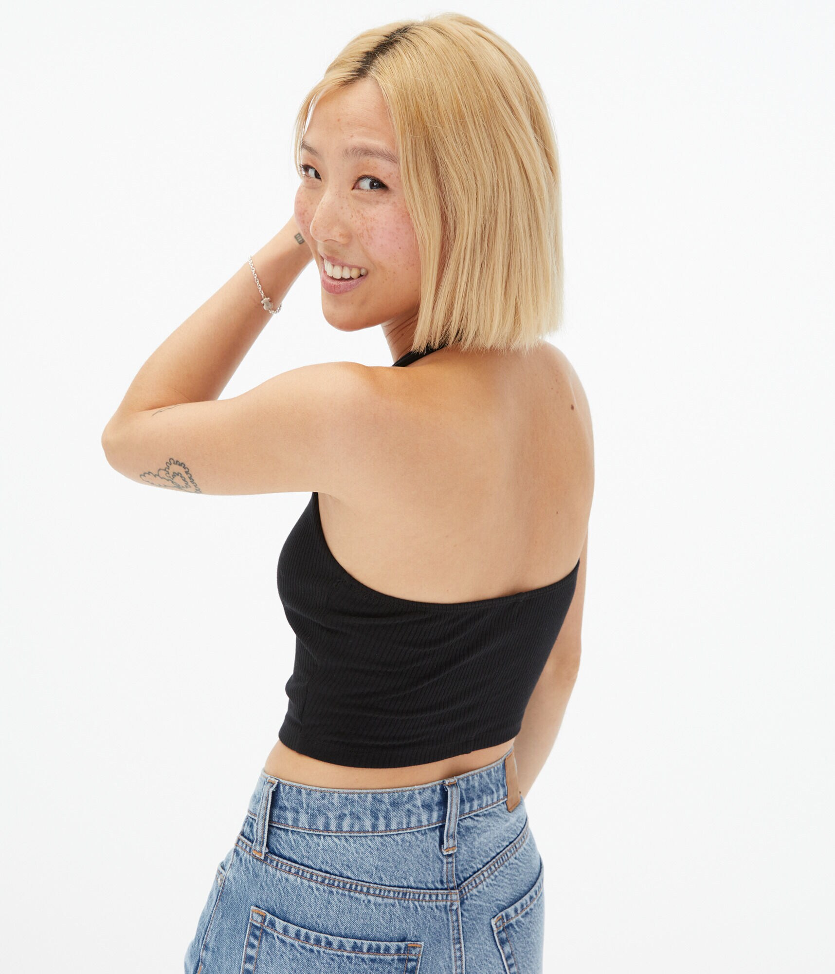 Seriously Soft Ribbed Halter Crop Top***