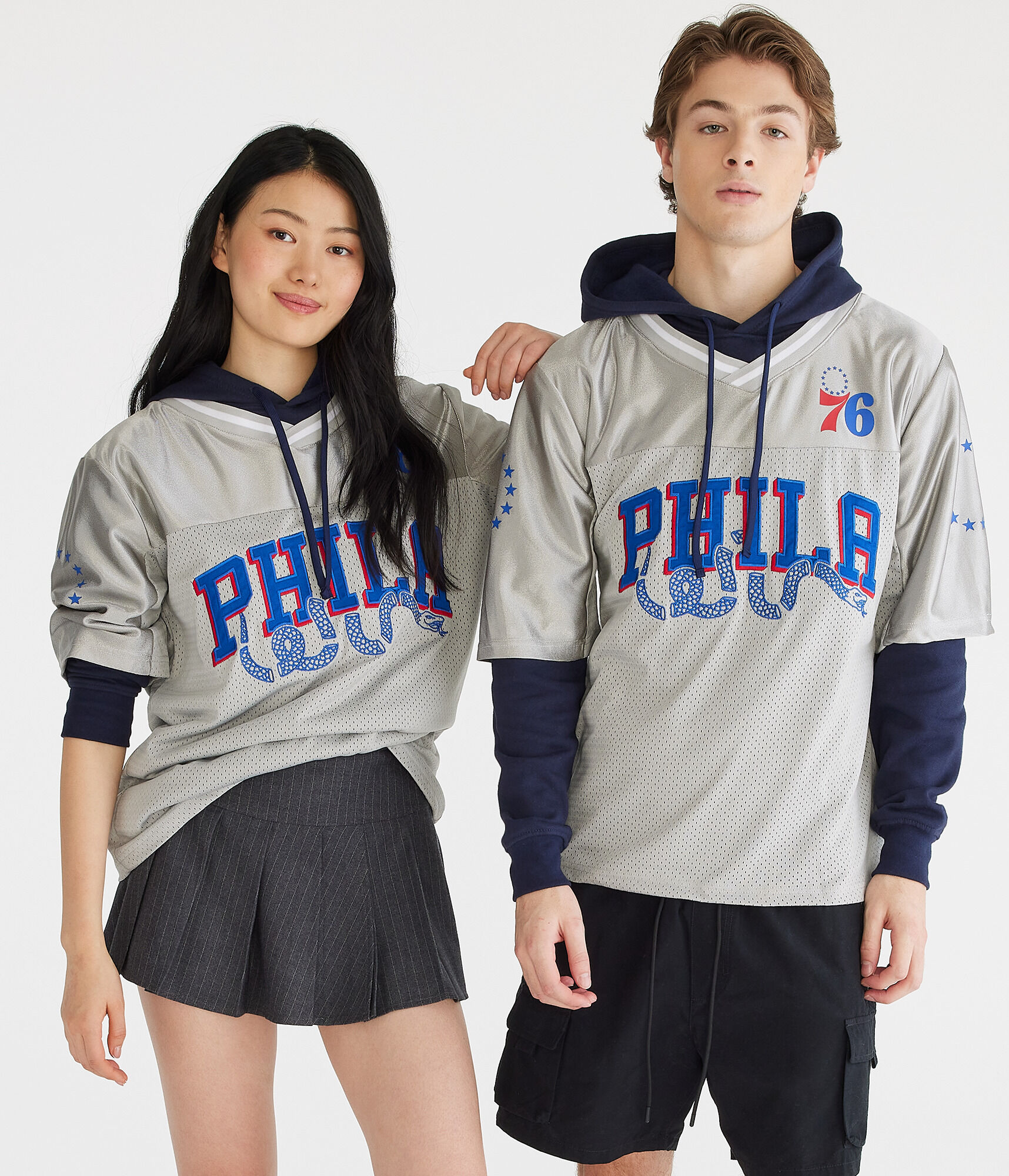Philadelphia 76ers Layered Pullover Hoodie
