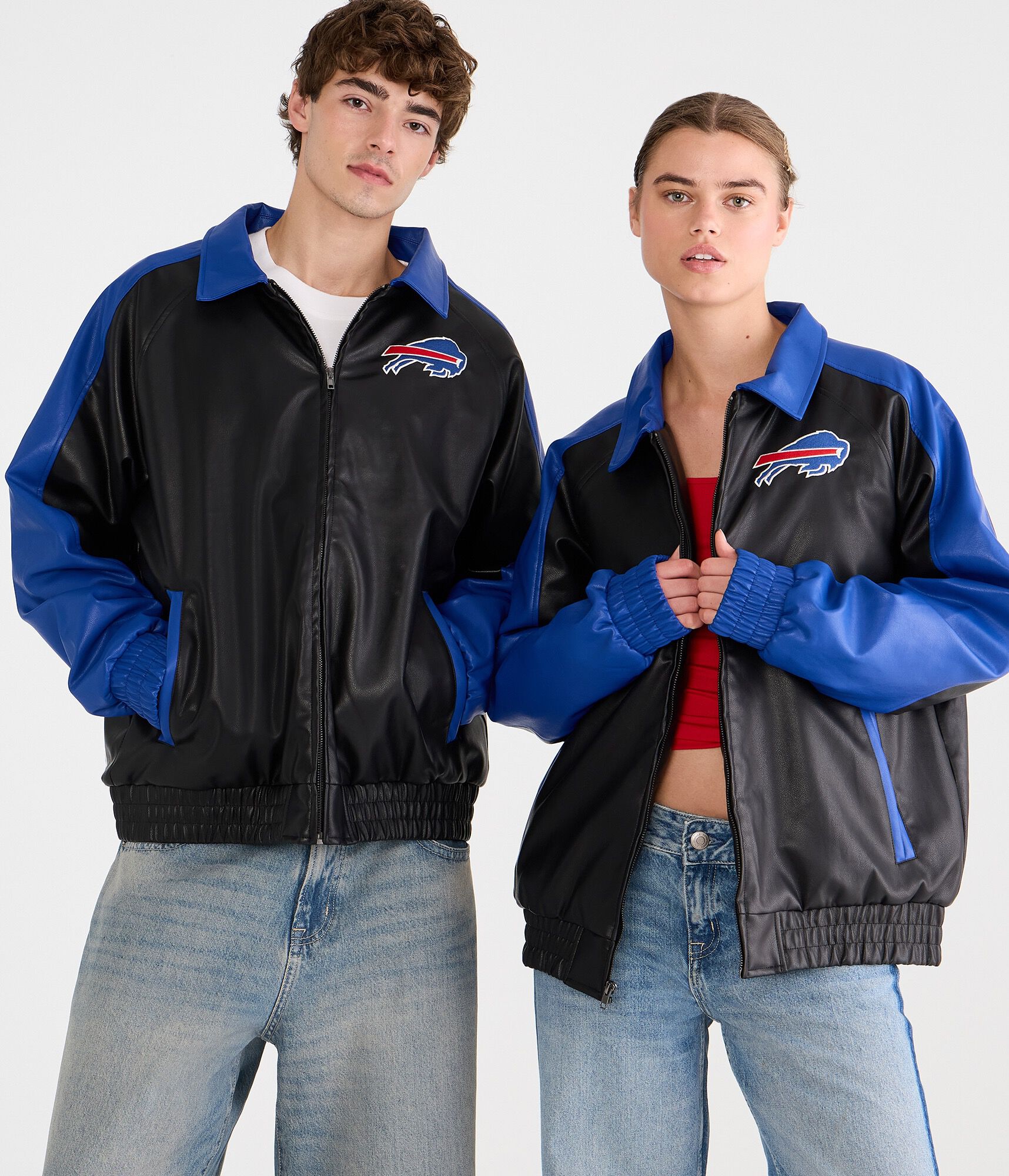 Buffalo Bills Faux Leather Full-Zip Jacket